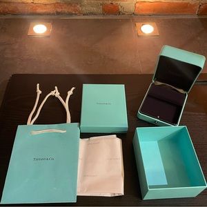 Tiffany & Co, Earring Jewelry Box, Storage Box, Small Shopping Bag, and Paper